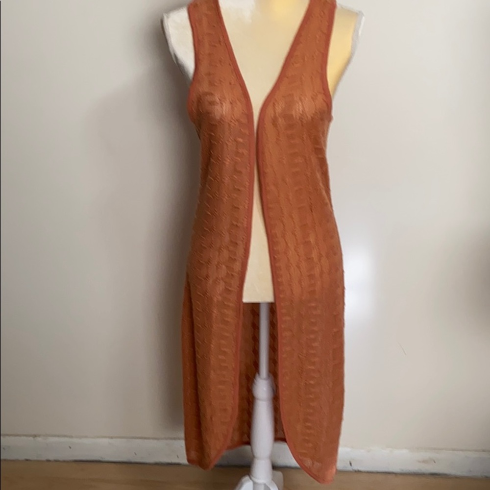 Olivia Sky Long Amber Vest